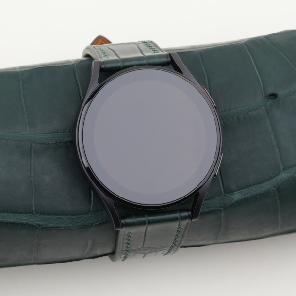 Dark Green Alligator Leather Samsung Watch Band