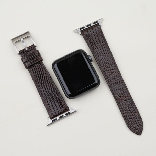 Dark Brown Lizard Leather Apple Watch Band