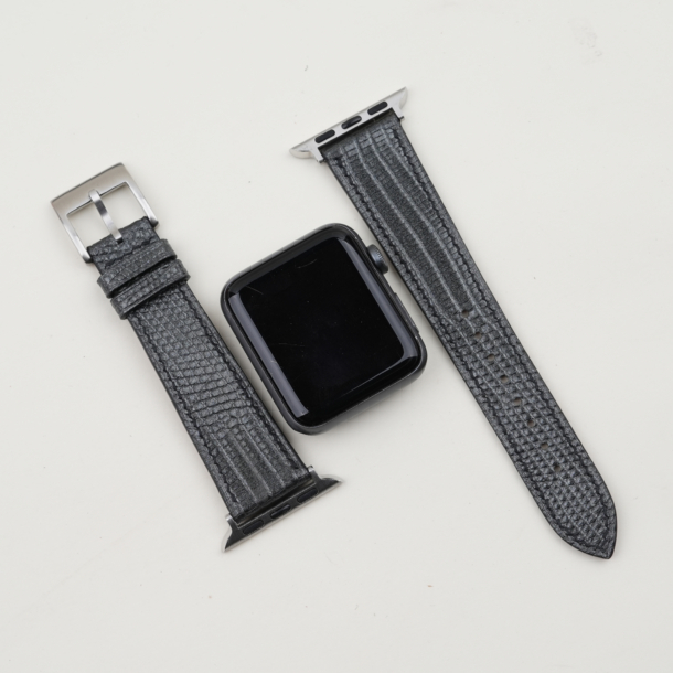 Zirconium Lizard Leather Apple Watch Band