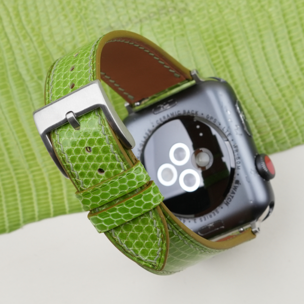 Light Green Lizard Leather Apple Watch Band