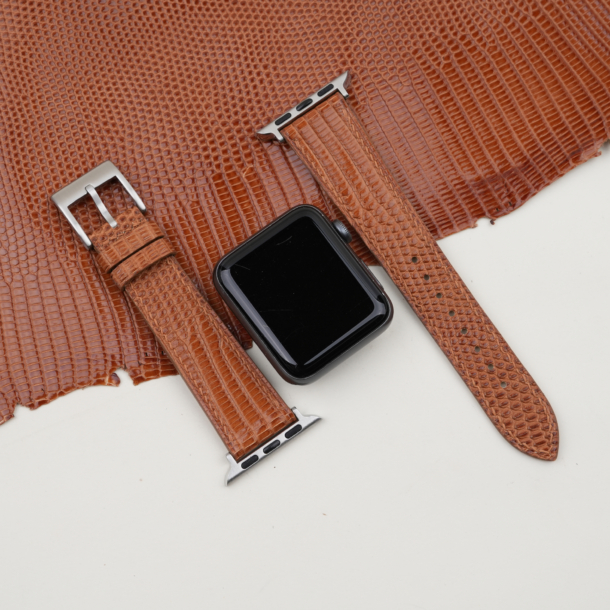 Brown Lizard Leather Apple Watch Band