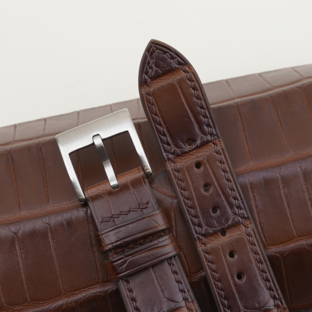 Patina Dark Acorn Alligator Leather Watch Strap