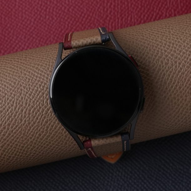 Tricolor Taupe Epsom Leather Samsung Watch Band