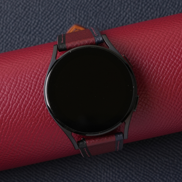 Tricolor Burgundy Epsom Leather Samsung Watch Band