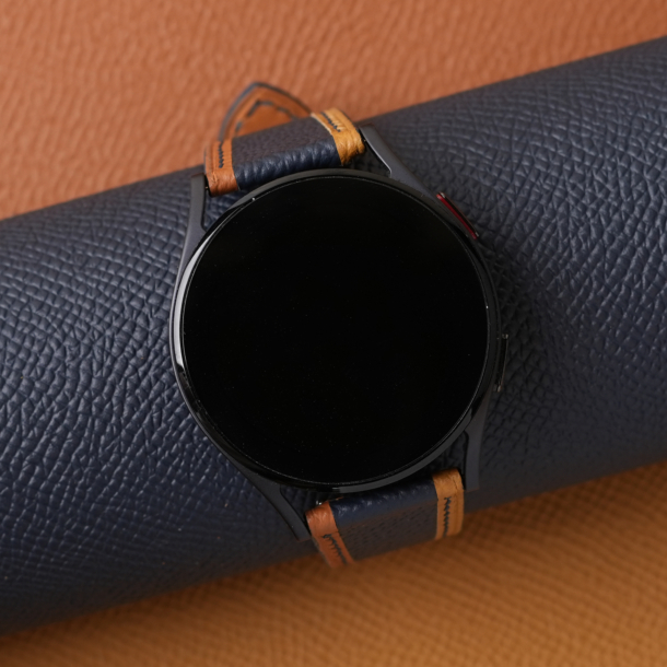 Tricolor Navy Epsom Leather Samsung Watch Band