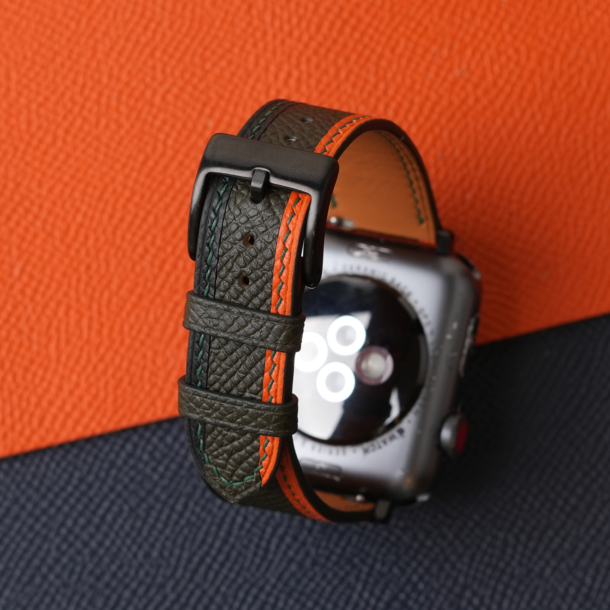 Tricolor Forset Epsom Leather Apple Watch Band