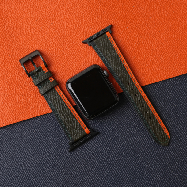 Tricolor Forset Epsom Leather Apple Watch Band