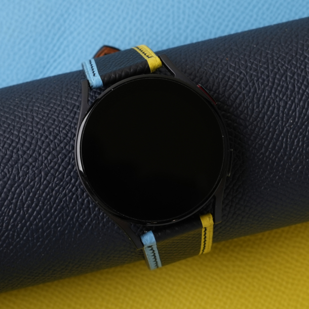 Tricolor Black Epsom Leather Samsung Watch Band