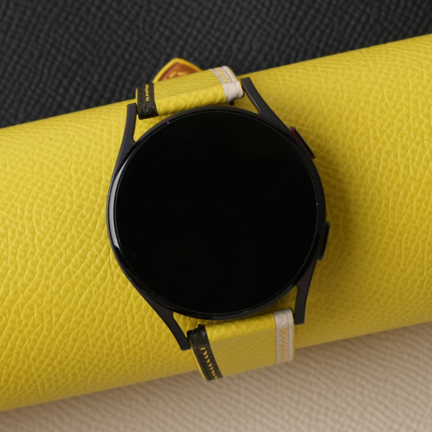 Tricolor Yellow Epsom Leather Samsung Watch Band