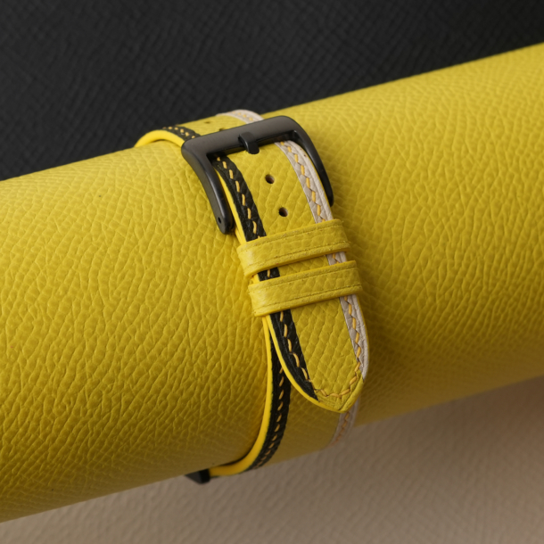 Triple Color White Epsom Leather Wacth Strap