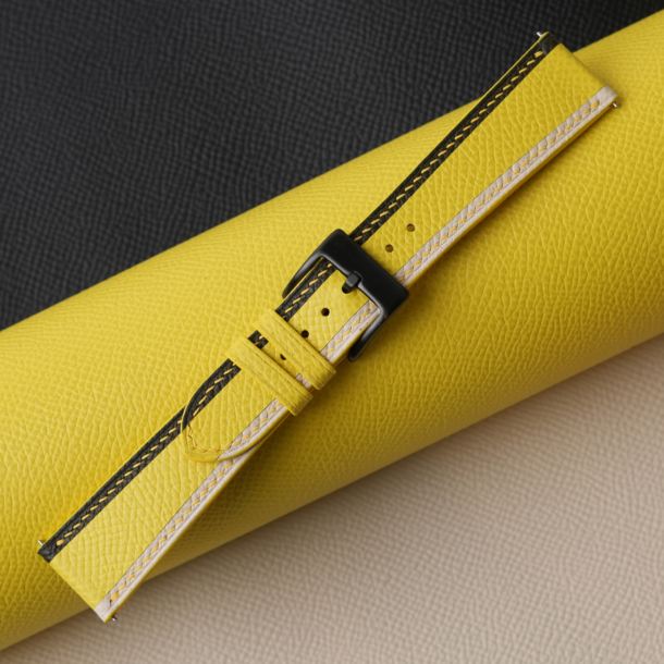 Triple Color White Epsom Leather Wacth Strap