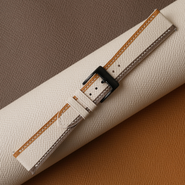 Triple Color Sesame Epsom Letaher Watch Strap