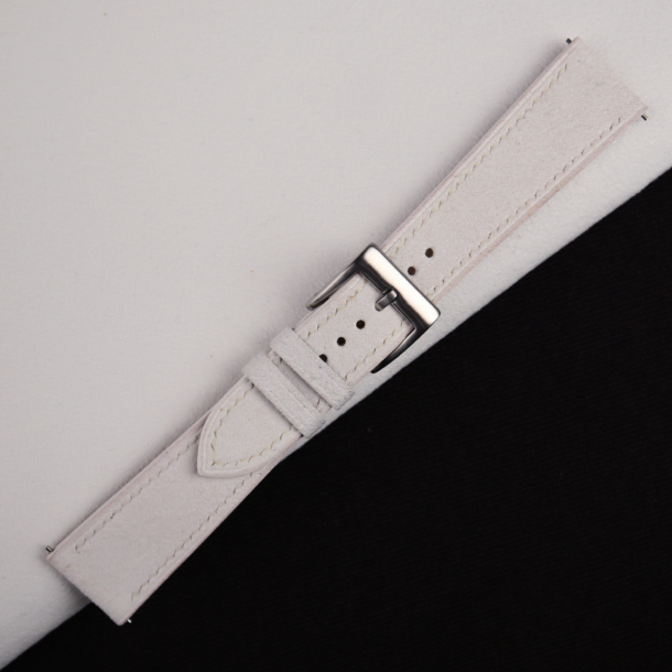 White Alcantara Watch Strap 3 White Alcantara Watch Strap 2