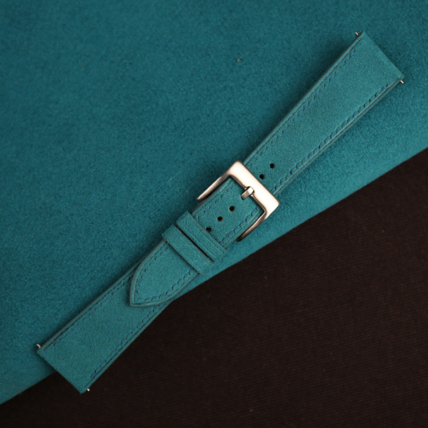Aqua Blue Alcantara Watch Strap 3 Aqua Blue Alcantara Watch Strap 2