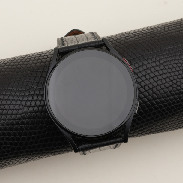 Black Lizard Leather Samsung Watch Band