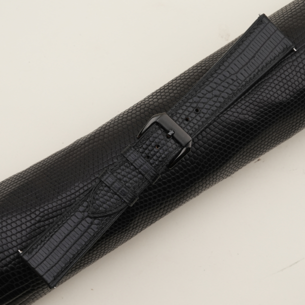 Black Lizard Leather Samsung Watch Band
