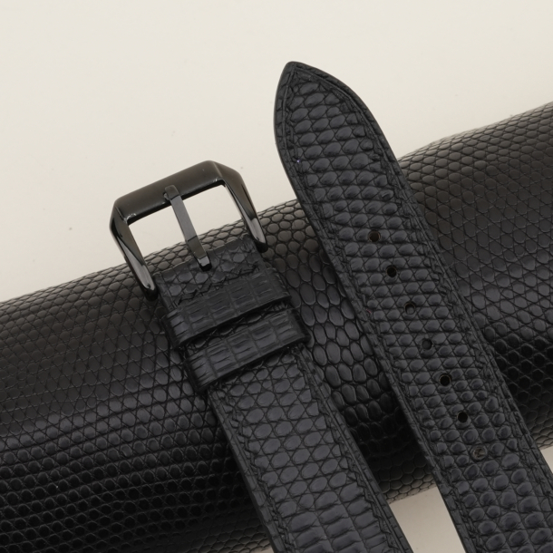Black Lizard Leather Samsung Watch Band