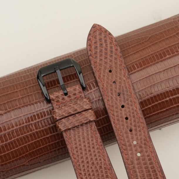 Chocolate Lizard Leather Samsung Watch Band
