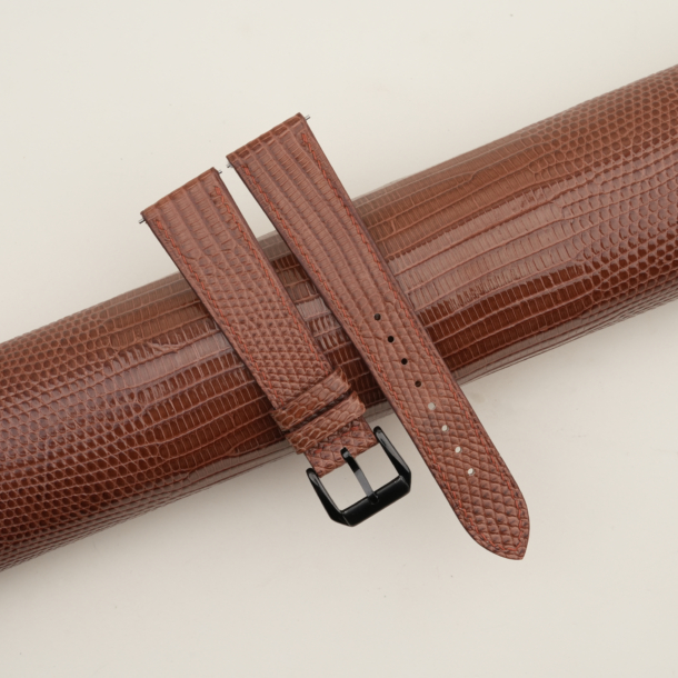 Chocolate Lizard Leather Samsung Watch Band