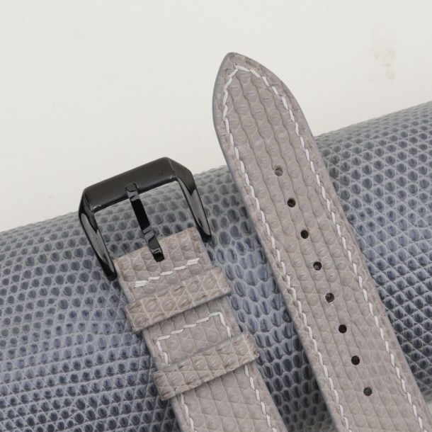 Light Grey Lizard Leather Samsung Watch Band