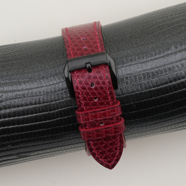 Red Lizard Leather Samsung Watch Band