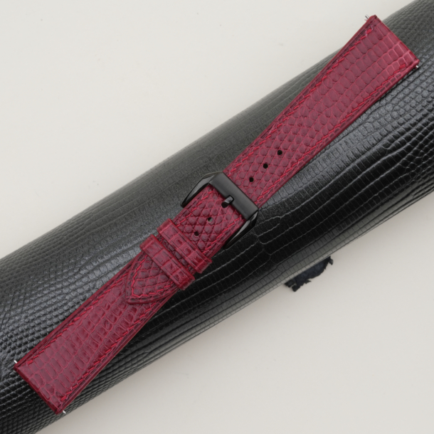 Red Lizard Leather Samsung Watch Band