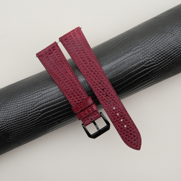 Red Lizard Leather Samsung Watch Band