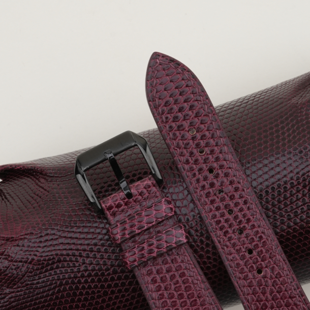 Burgundy Lizard Leather Samsung Watch Band