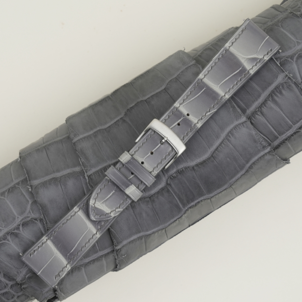 Patina Grey Alligator Leather watch strap
