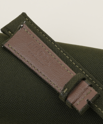 Olive Canvas Lining Brown Alran Cherve Folded Edges Watch Strap