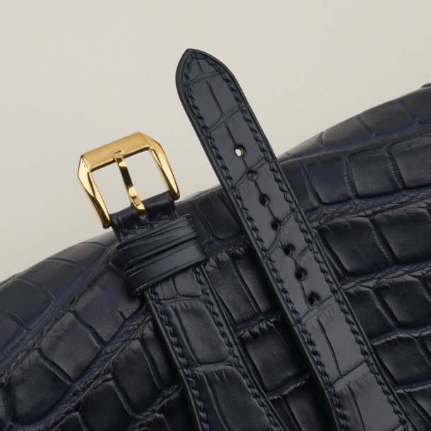Slim Midnight Blue Alligator Leather Apple Watch Band