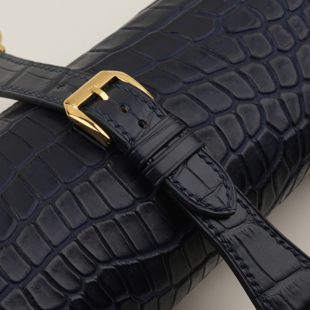 Slim Midnight Blue Alligator Leather Apple Watch Band