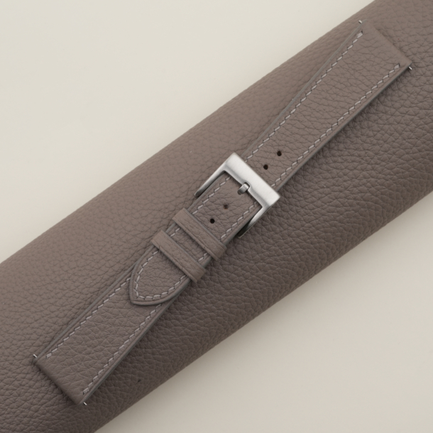 Dark Grey Togo Leather Watch Strap
