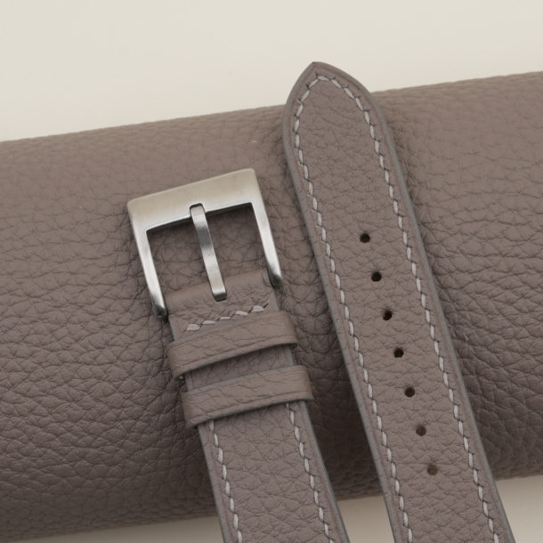 Dark Grey Togo Leather Watch Strap