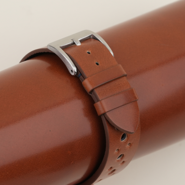 Rally Cognac Shell Lining Navy Epsom Leather Watch Strap