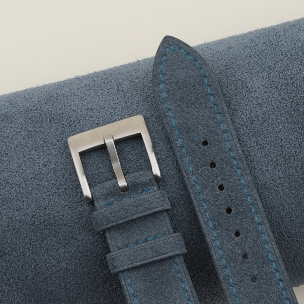 Jean Blue Suede Leather Watch Strap