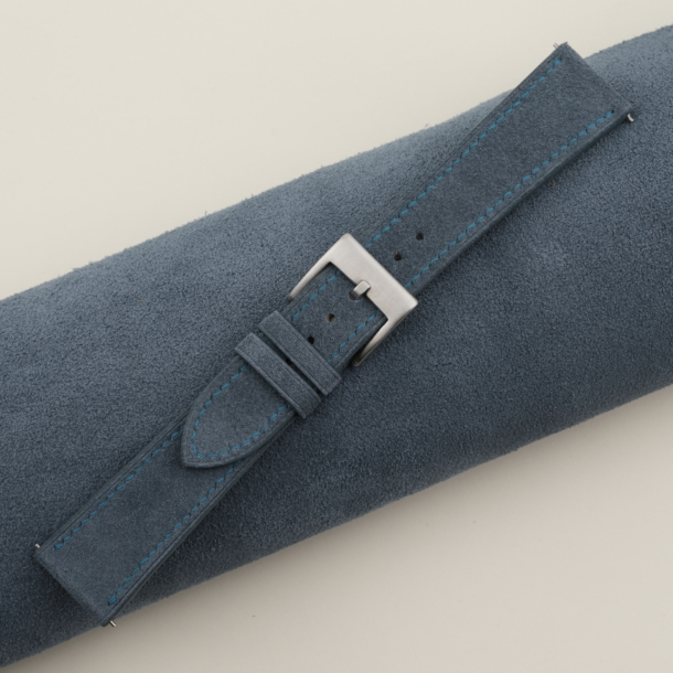 Jean Blue Suede Leather Watch Strap