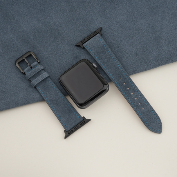 Jean Blue Suede Leather Apple Watch Band