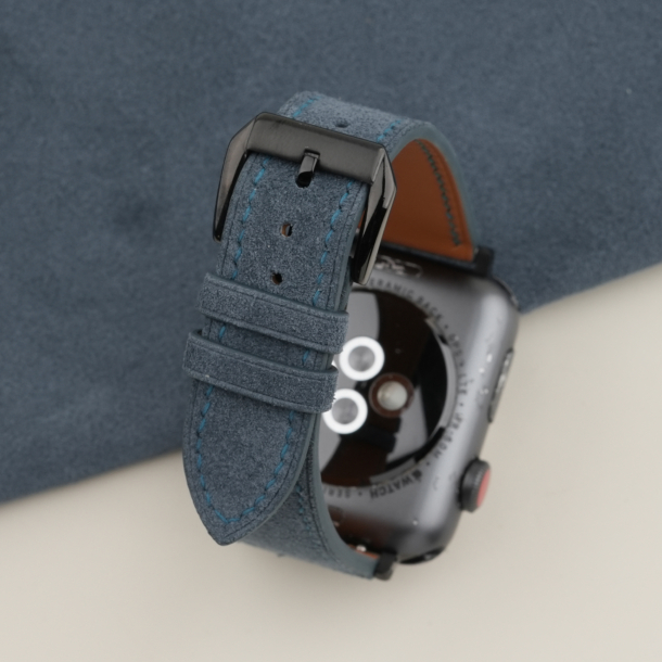 Jean Blue Suede Leather Apple Watch Band