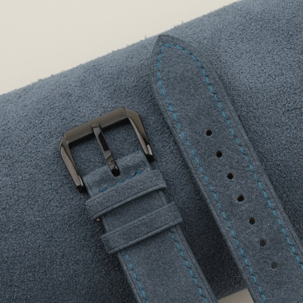 Jean Blue Suede Leather Samsung Watch Band