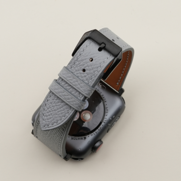 Light Grey Epsom Leather Apple Watch Band