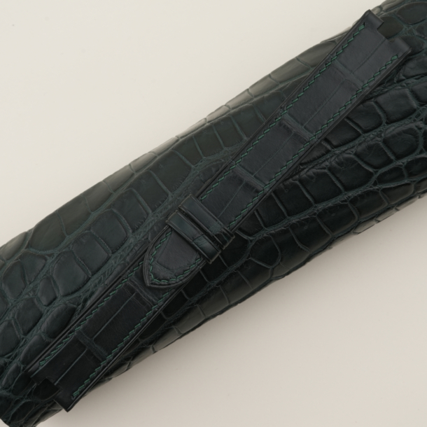 Middle Cut Dark Green Alligator Leather Watch Strap