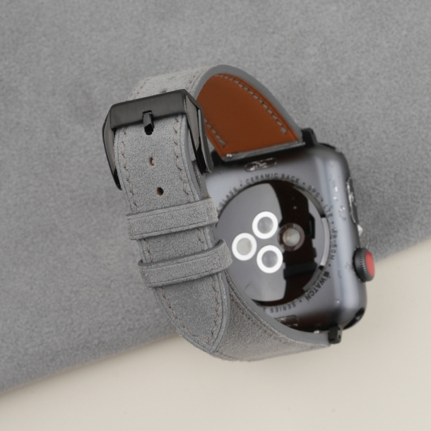 Light Grey Suede Leather Apple Watch Band