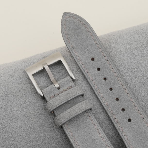 Light Grey Suede Leather Watch Strap