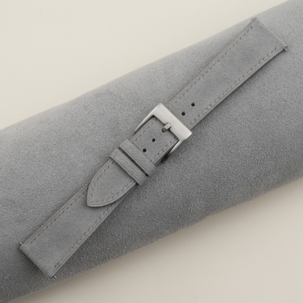 Light Grey Suede Leather Watch Strap
