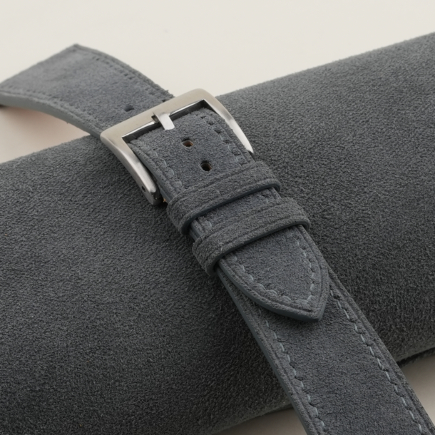 Stone Grey Suede Leather Watch Strap