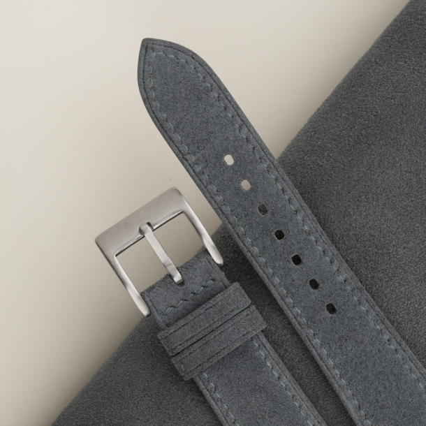Stone Grey Suede Leather Watch Strap