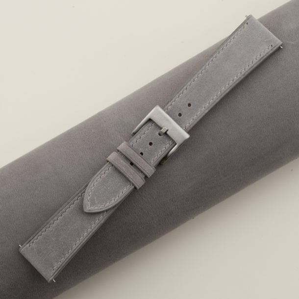 Grey Nubuck Leather Watch Strap