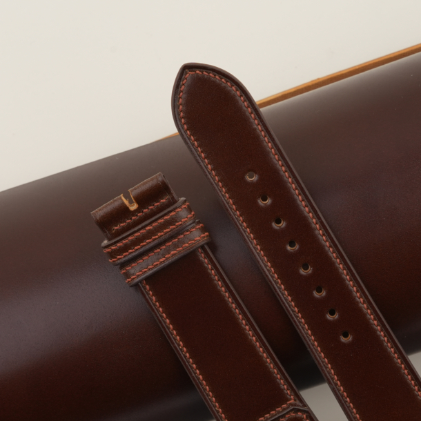 Dark Brown Shell Cordovan CF Rev Leather Watch Strap 2 Dark Brown Shell Cordovan CF Rev Leather Watch Strap