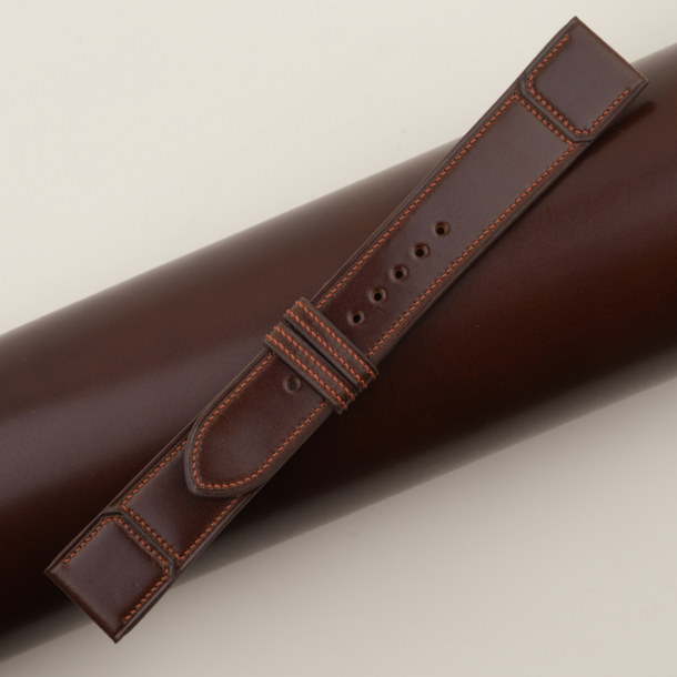 Dark Brown Shell Cordovan CF Rev Leather Watch Strap 6 Dark Brown Shell Cordovan CF Rev Leather Watch Strap